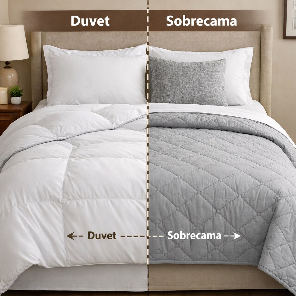 Diferencia entre duvet y sobrecama: guía completa para hoteles