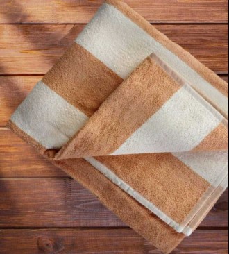 Toalla Playa Beige Rayas